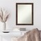 Amanti Art Non-Beveled Wall Mirror, Wildwood Brown Narrow Frame